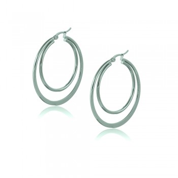 Double Hoop Earrings in Stainless Steel