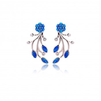 Earrings with Opal Stone in Silver 925