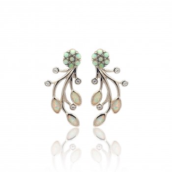 Earrings with Opal Stone in Silver 925