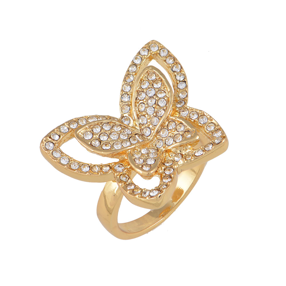 Butterfly Ring in Alloy with 18K Gold plating