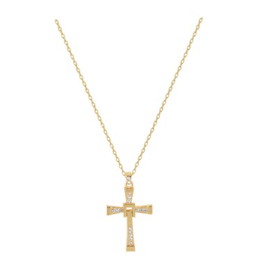 Cross Necklace in Alloy with 18K Gold plating