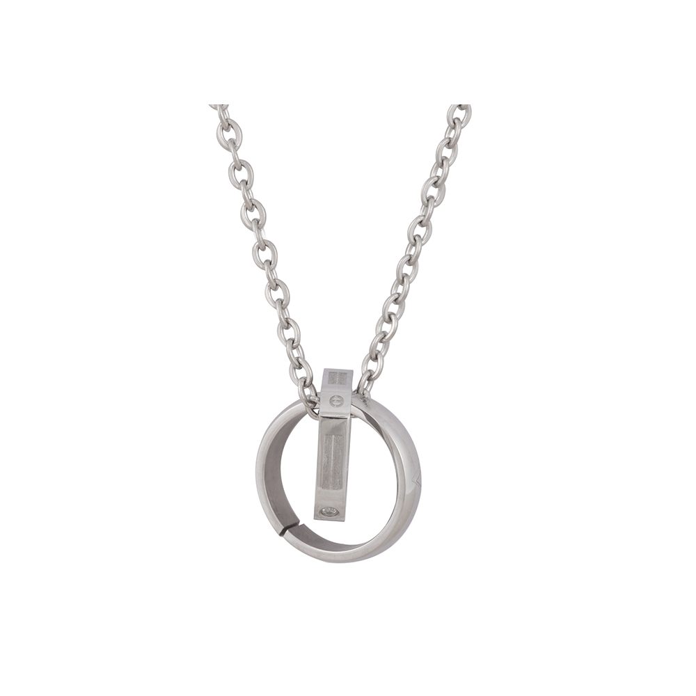 Men's Hoop Necklace in Stainless Steel