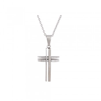 Men's Cross Necklace in Stainless Steel