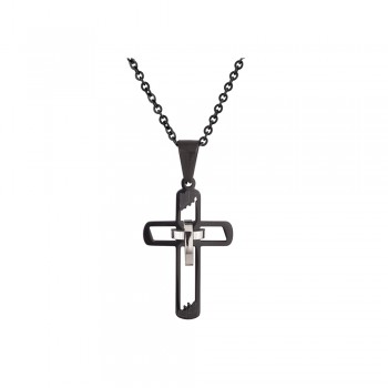 Men's Necklace Cross in Stainless Steel