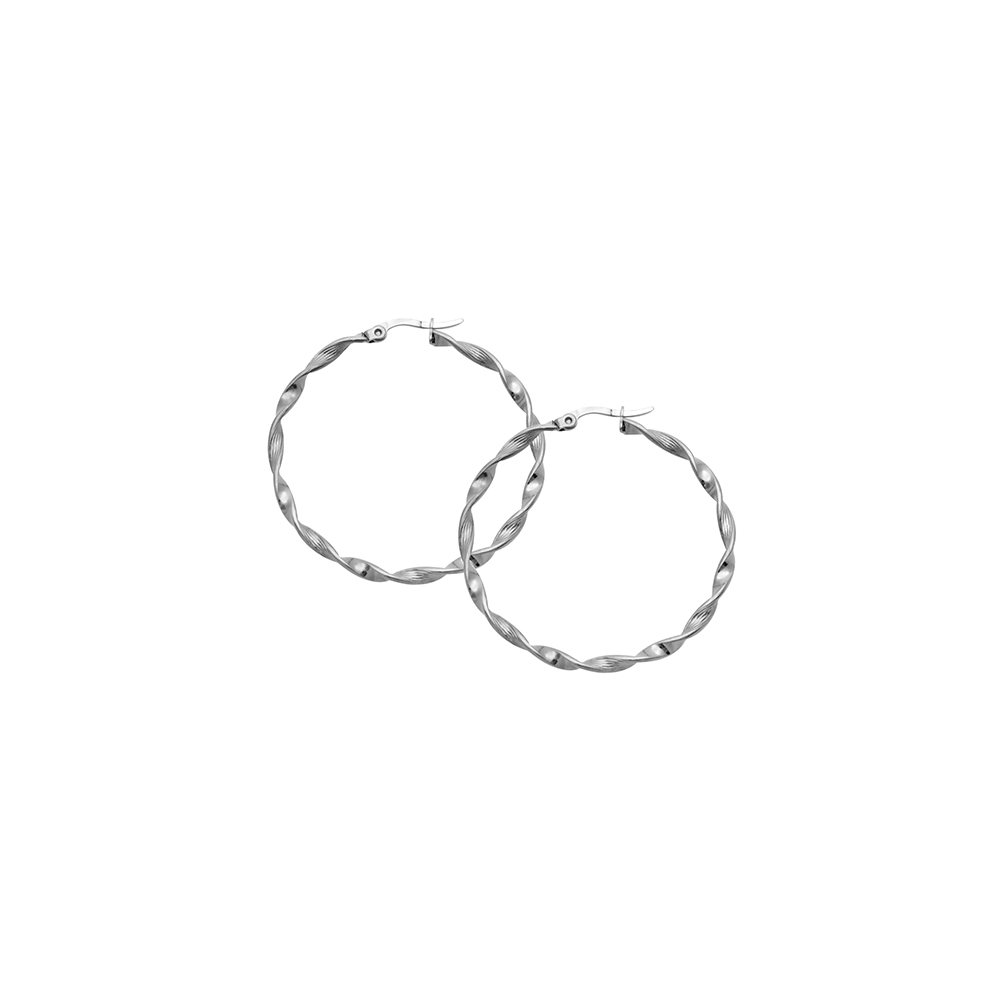 Twisted Hoop Earrings in Stainless Steel