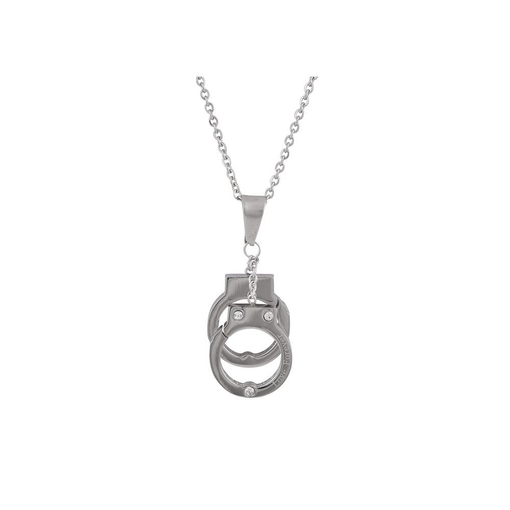 Men's Handcuff Necklace in Stainless Steel