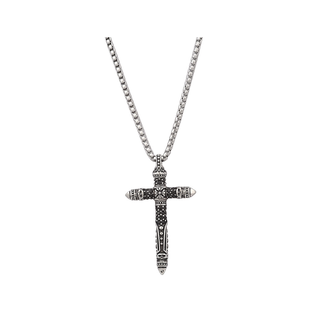 Men's Cross Necklace in Stainless Steel
