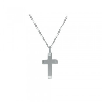 Men's Cross Necklace in Stainless Steel