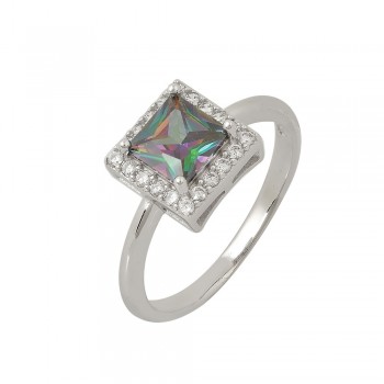  Square Rosette Ring in Silver 925