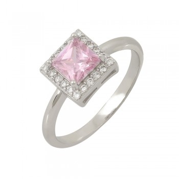  Square Rosette Ring in Silver 925