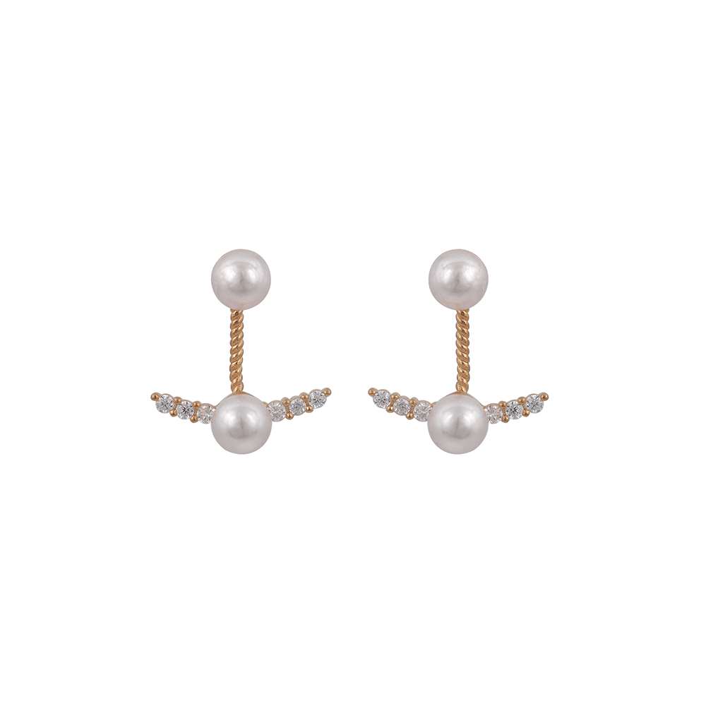 Jacket Pearl Earrings in Silver 925