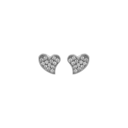 Σκουλαρίκια Καρφωτά Καρδιά από Ασήμι 925