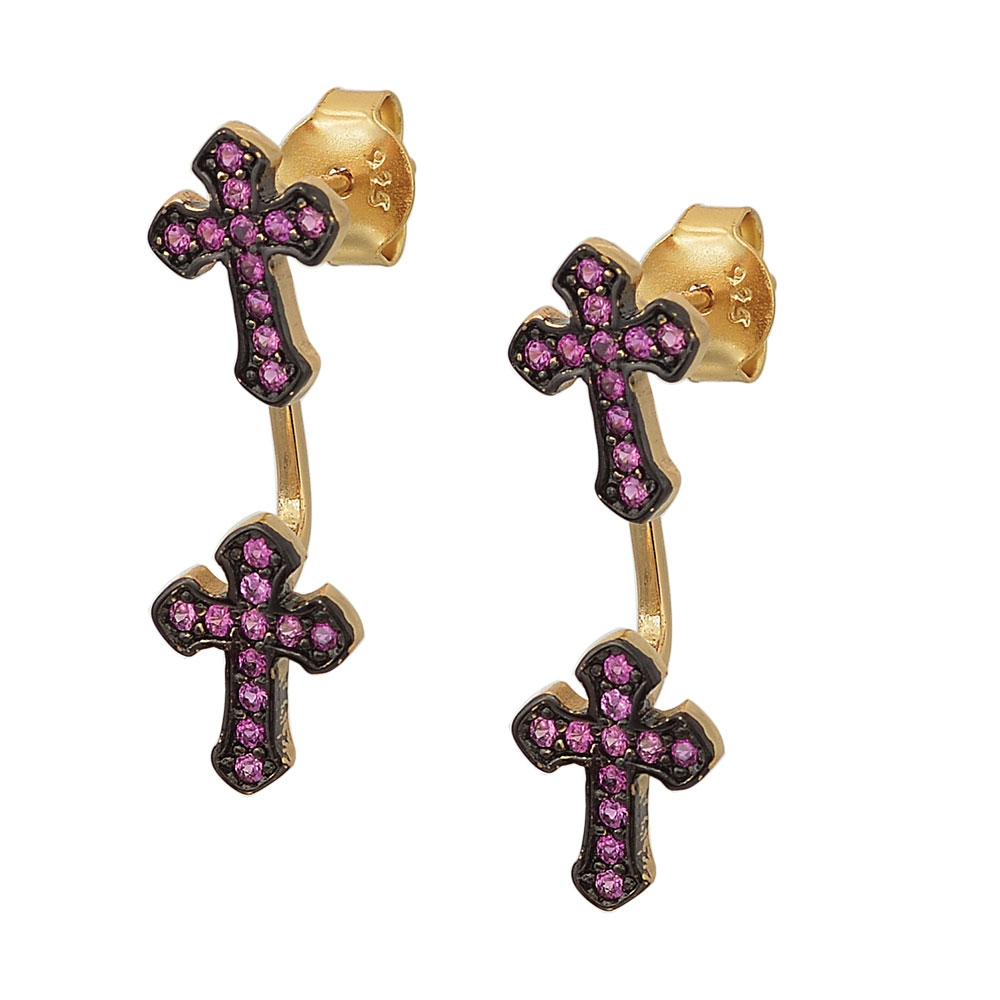 Jacket Cross Earrings in Silver 925