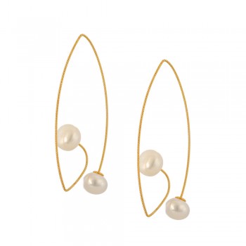  Threader Pearl Earrings in Silver 925