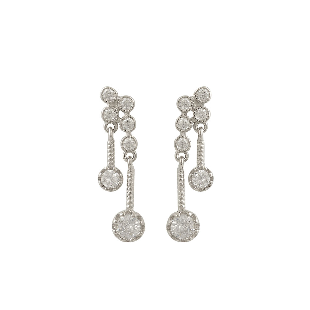 Shoulder Duster Earrings in Silver 925