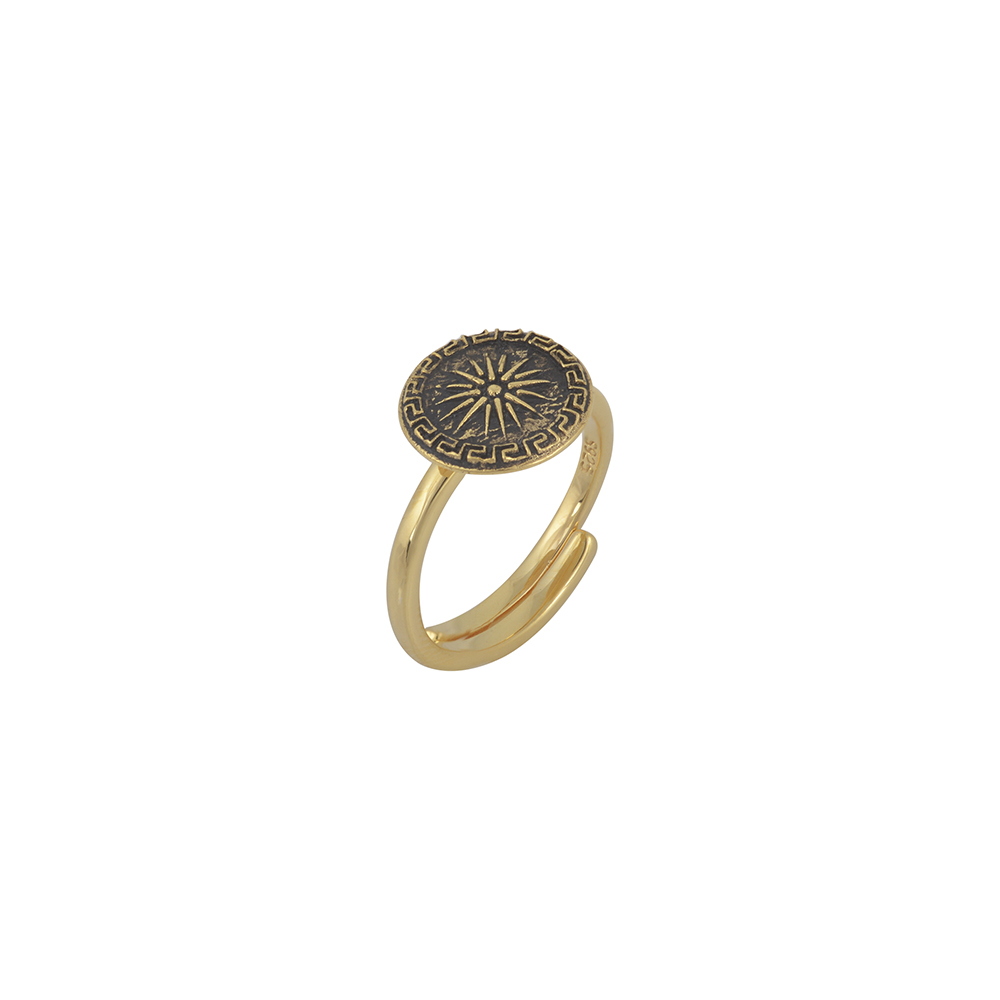 Δαχτυλίδι Ήλιος της Βεργίνας από Ασήμι 925