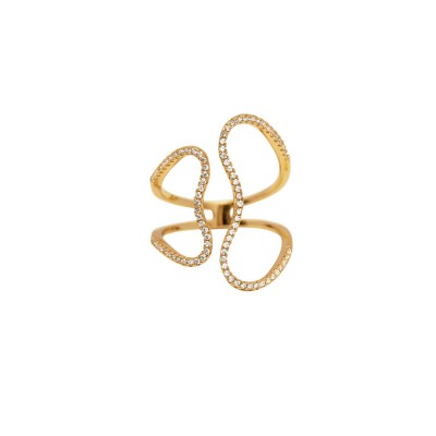 Δαχτυλίδι Shimmer επιπλατινωμένο με Χρυσό 14Κ