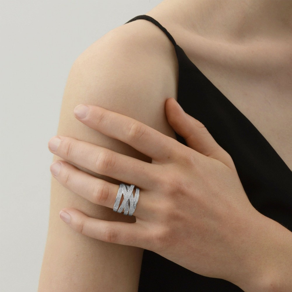 Δαχτυλίδι Shimmer επιπλατινωμένο με Ασήμι 925°