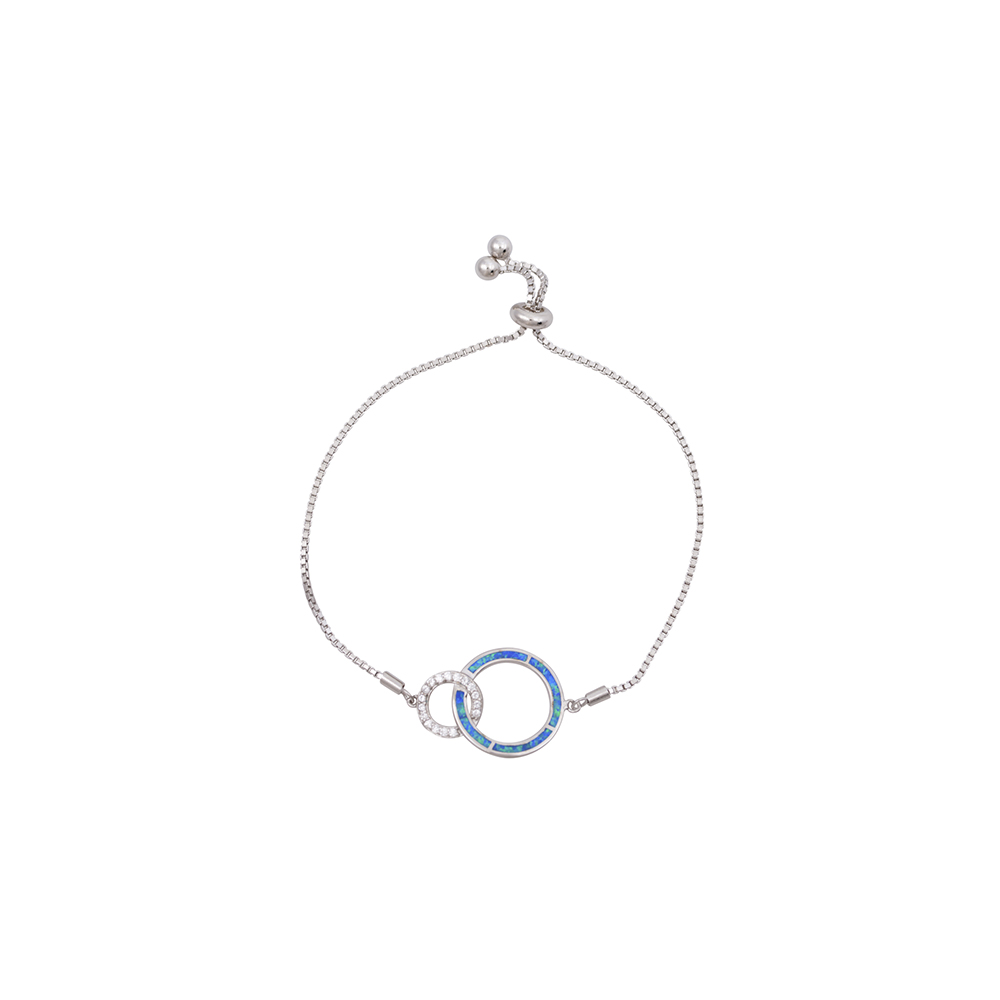 Hoop Bracelet with Opal Stone in Silver 925
