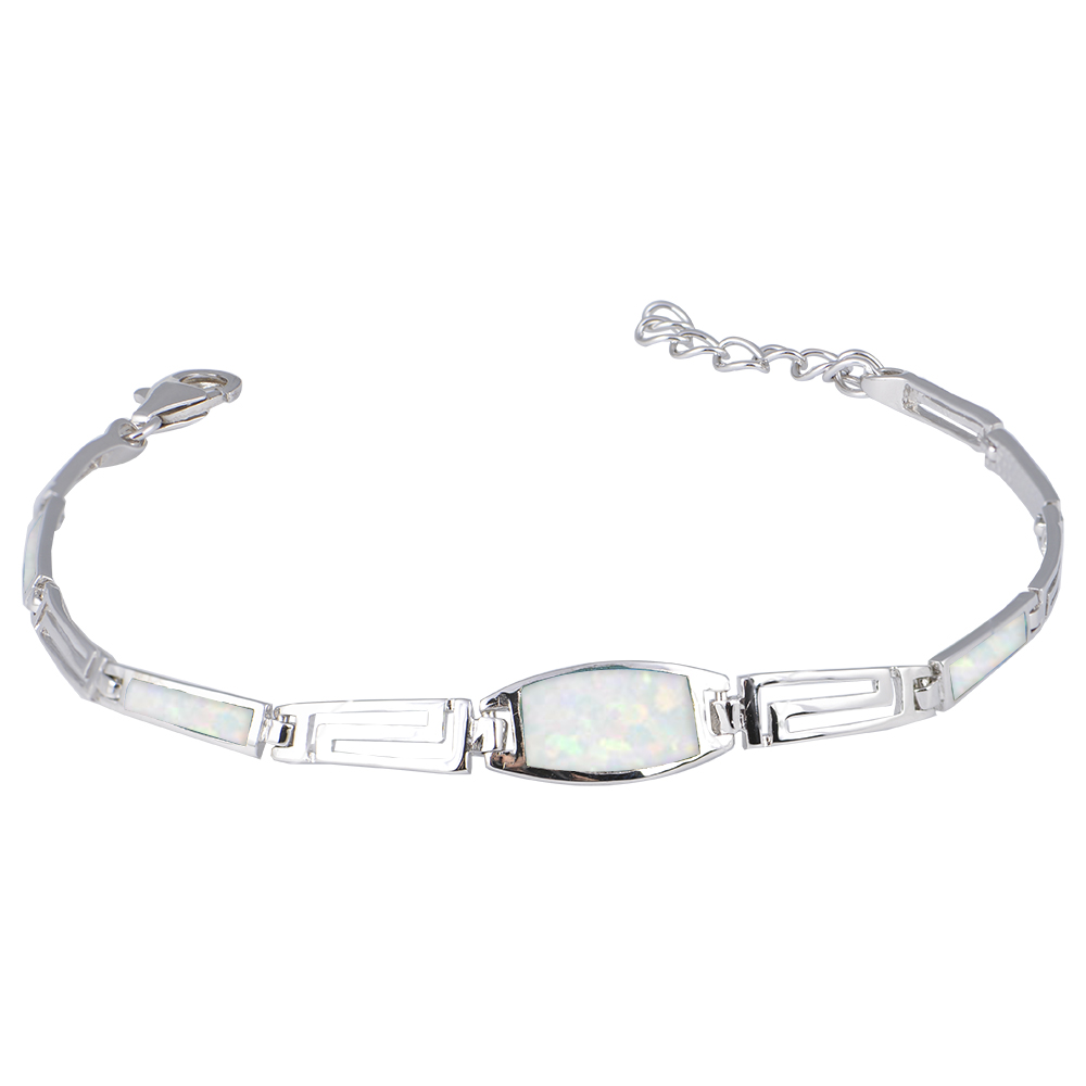 Meander Bracelet with Opal Stone in Silver 925