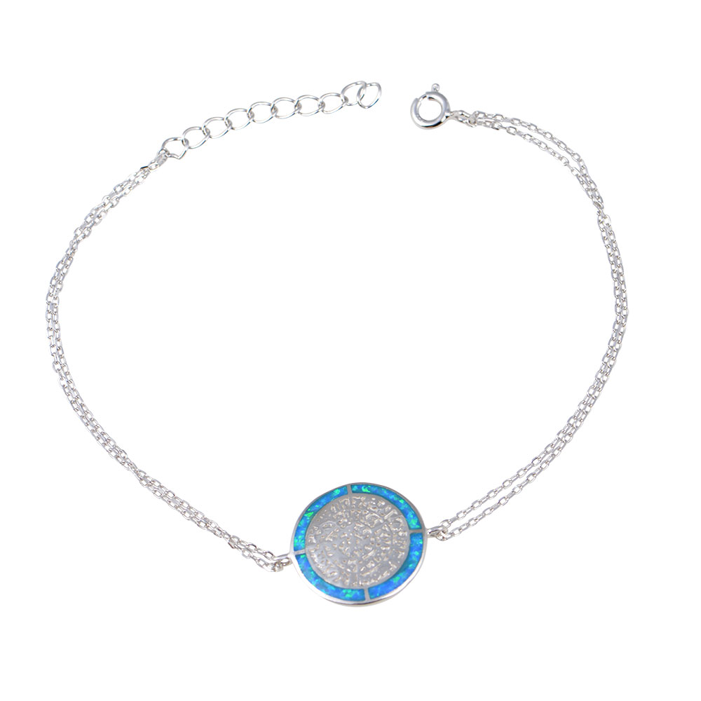 Phaistos Disk Bracelet with Opal Stone in Silver 925
