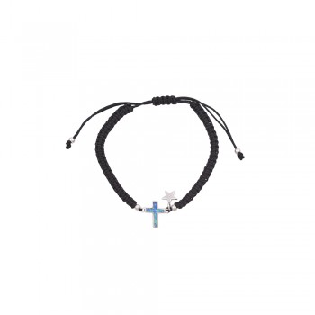 Cross Bracelet with Opal Stone in Silver 925