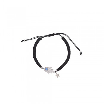 Fatima's Hand Bracelet with Opal Stone in Silver 925