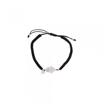 Fatima's Hand Bracelet with Opal Stone in Silver 925