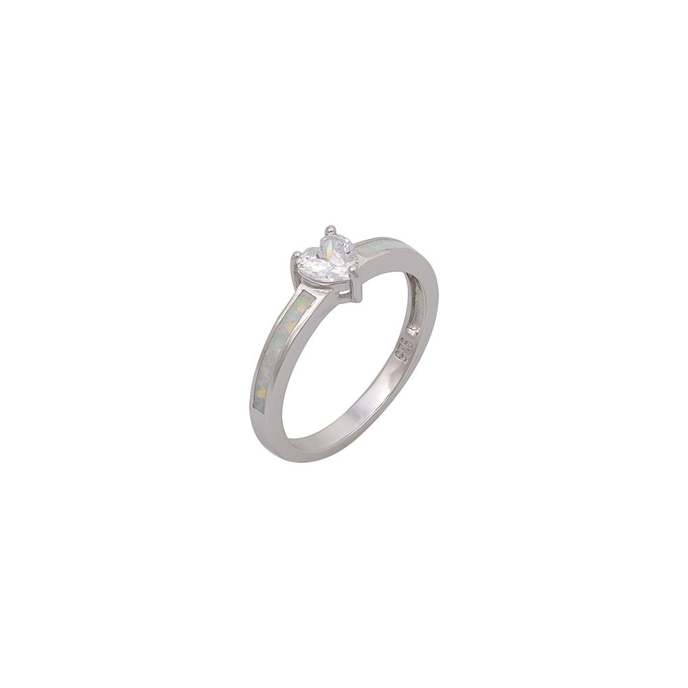 Solitaire Ring with Opal Stone in Silver 925