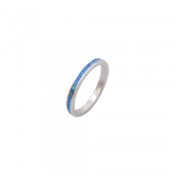 Band Ring with Opal Stone in Silver 925
