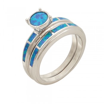 Δαχτυλίδι Δίβερο με Opal Πέτρα από Ασήμι 925