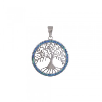 Μοτίφ Δέντρο με Opal Πέτρα από Ασήμι 925