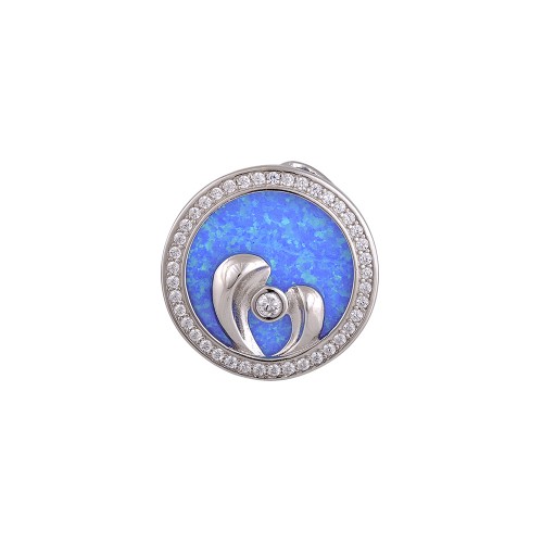 Μοτίφ Δίσκος με Opal Πέτρα από Ασήμι 925