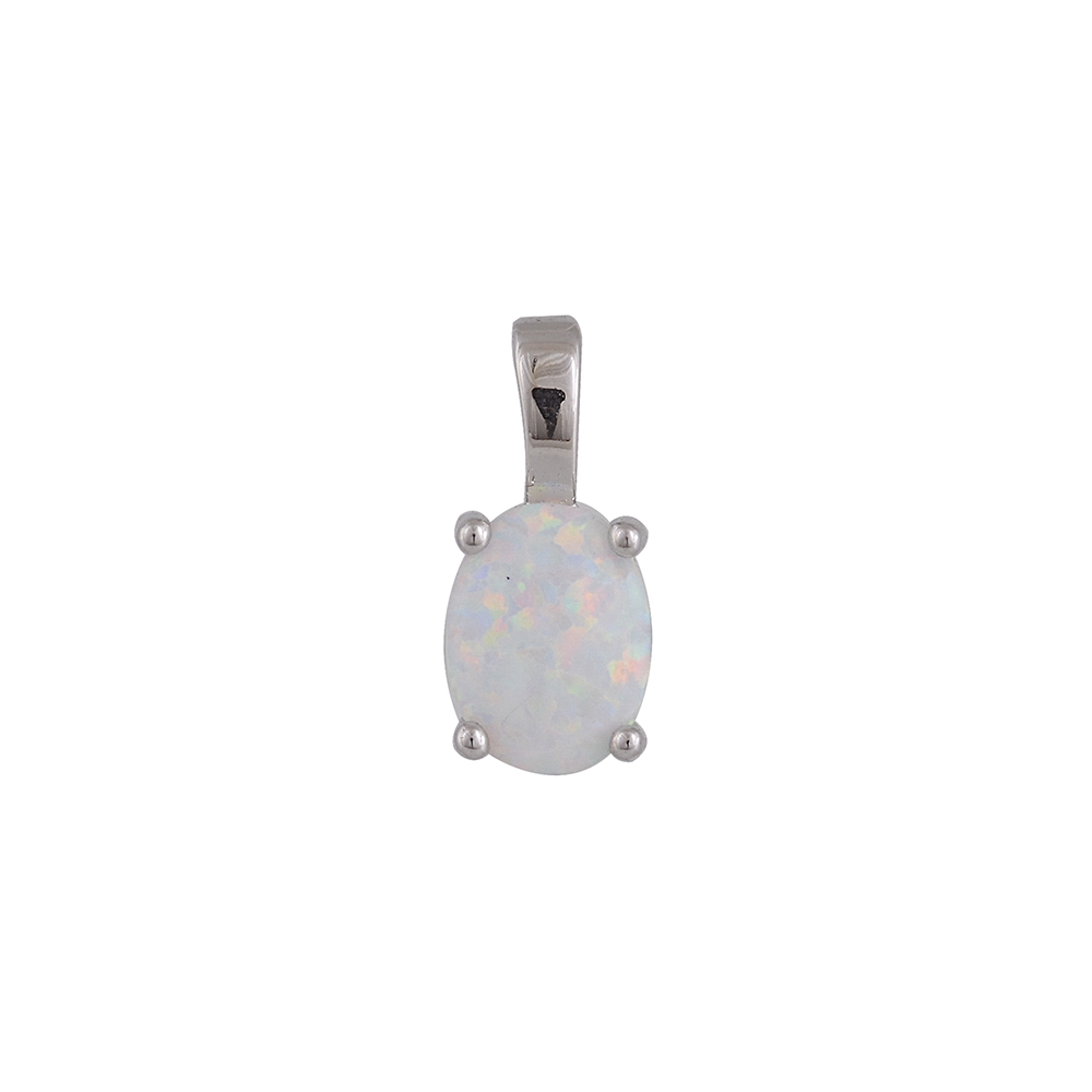 Solitaire Pendant with Opal Stone in Silver 925