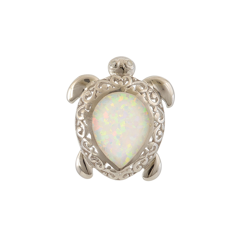 Μοτίφ Χελώνα με Opal Πέτρα από Ασήμι 925