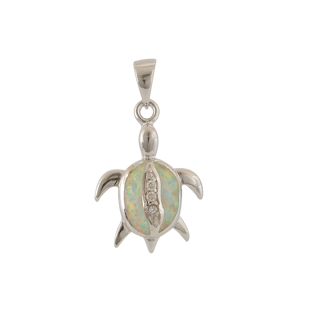Μοτίφ Χελώνα με Opal Πέτρα από Ασήμι 925