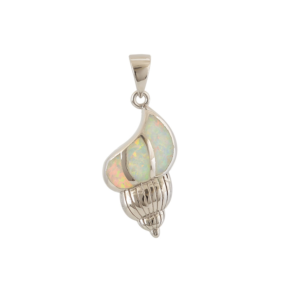 Shell Pendant with Opal Stone in Silver 925