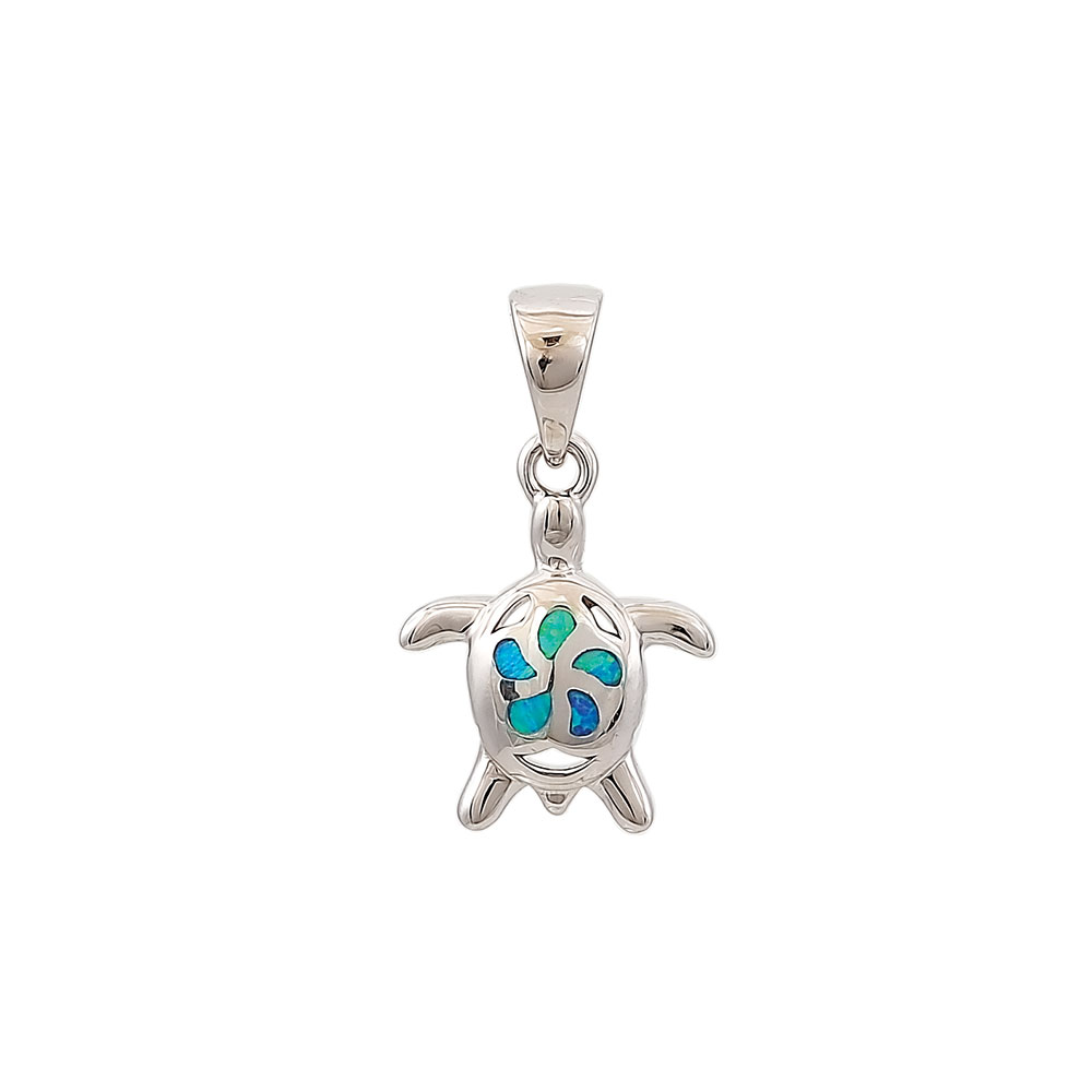 Turtle Pendant with Opal Stone in Silver 925