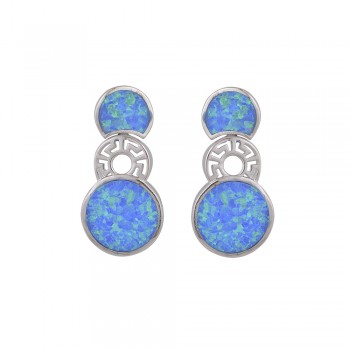 Shoulder Duster Earrings with Opal Stone in Silver 925