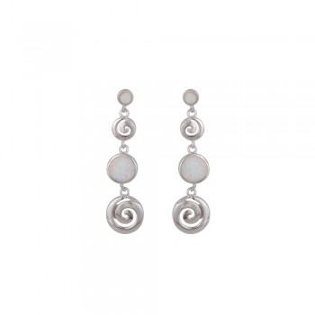 Shoulder Duster Earrings with Opal Stone in Silver 925