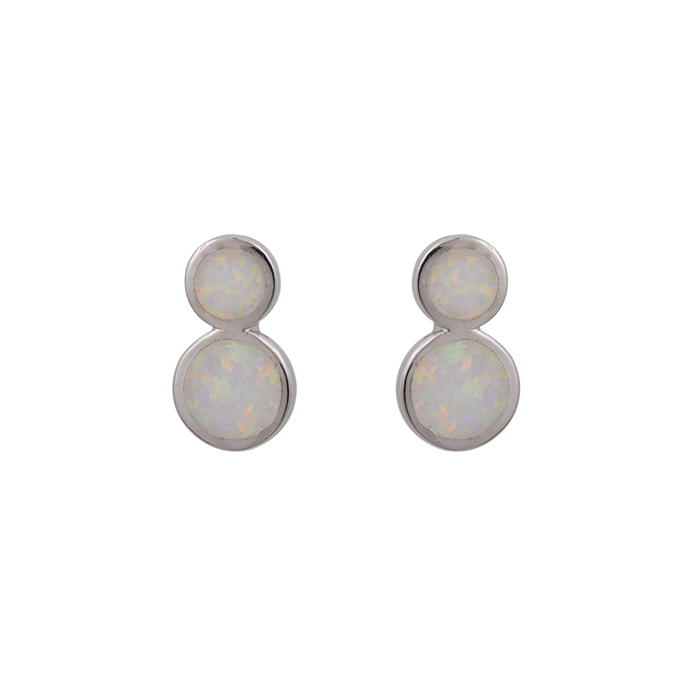 Teardrop Earrings with Opal Stone in Silver 925