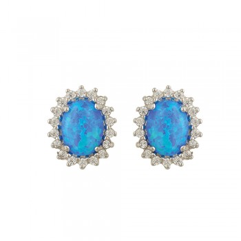 Stud Rosette Earrings in Silver 925