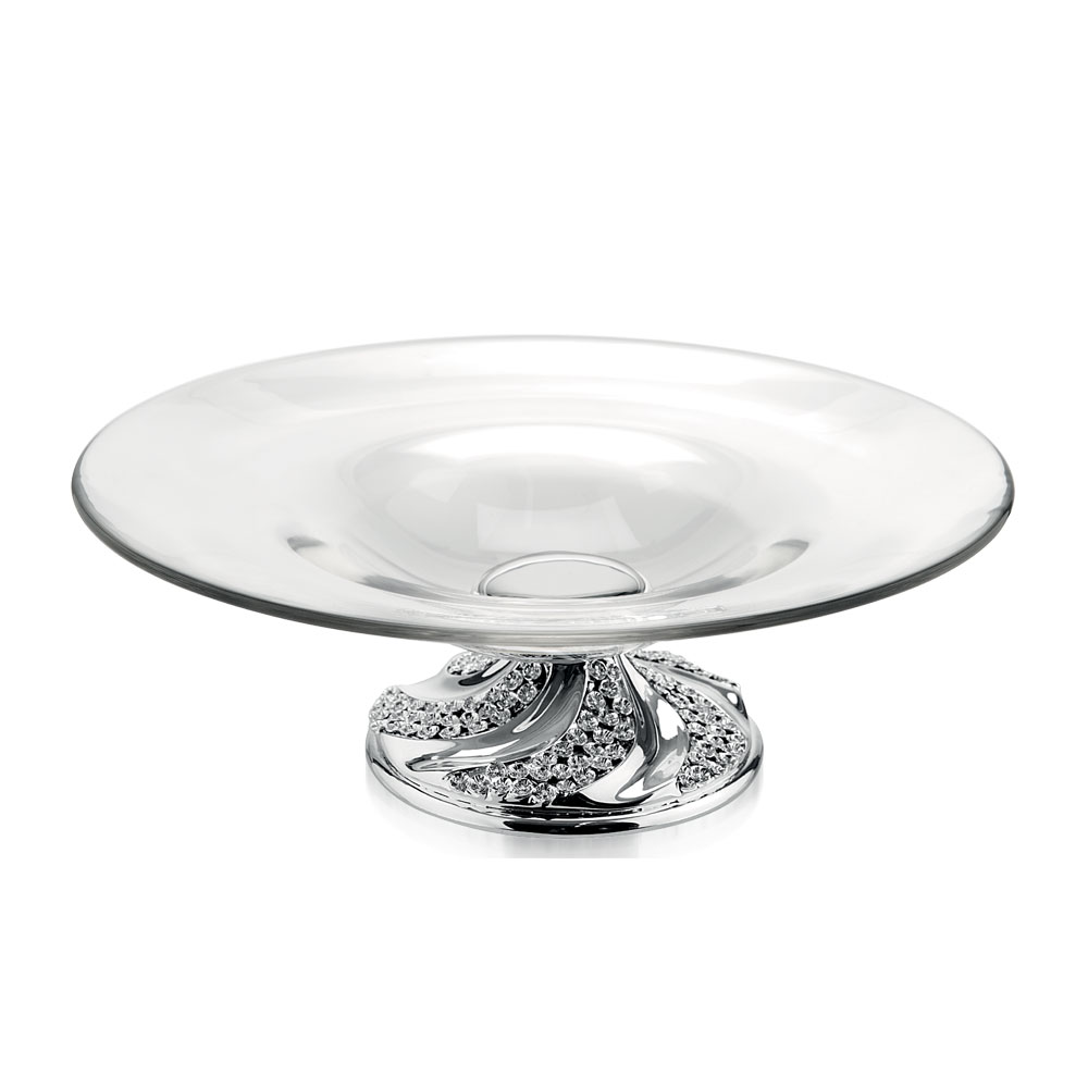 Decorative glass plate with a zircon base