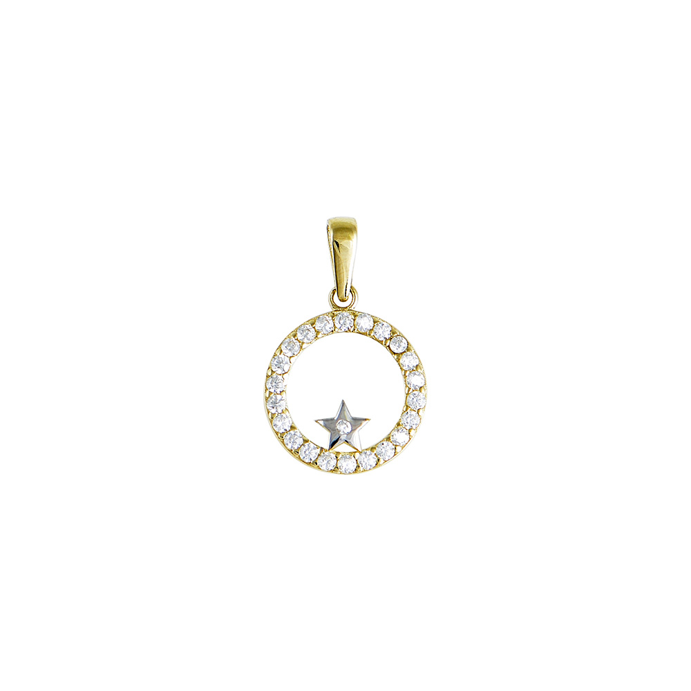 Circle Pendant in Gold 9K