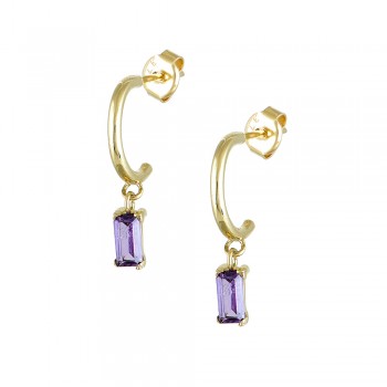 C- hoop Earrings in Gold 9K