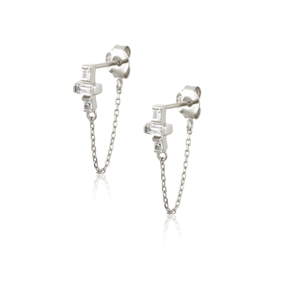 Threader Earrings in Silver 925