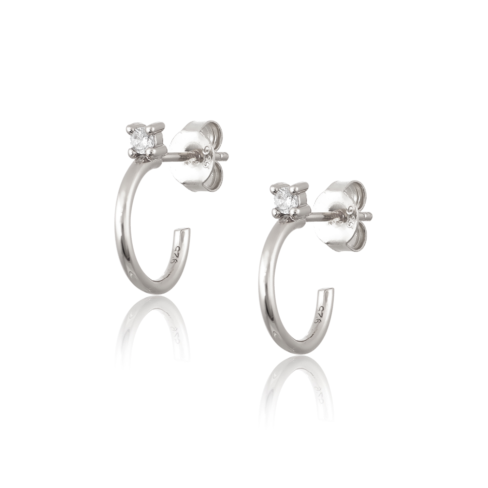 C-Hoop Earrings in Silver 925