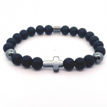 Men's handmade bracelet made of semi-precious stones