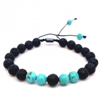 Men's handmade bracelet made of semi-precious stones