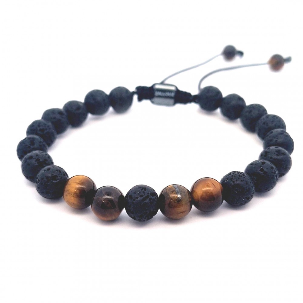 Men's handmade bracelet made of semi-precious stones